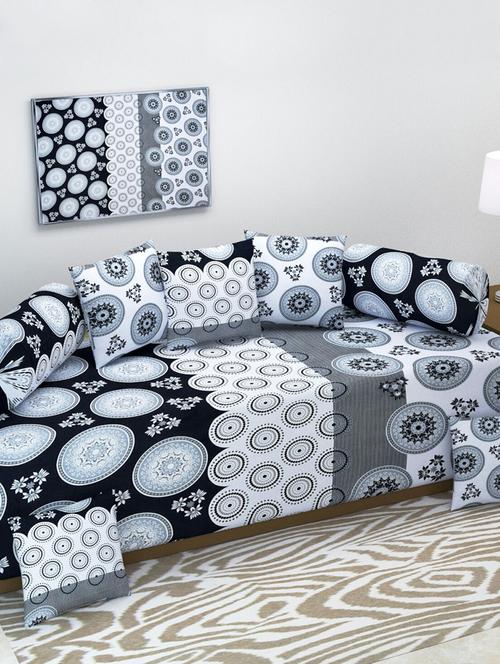 cotton printed 8 pieces diwan set - 15390802 - Very Small Image - 1