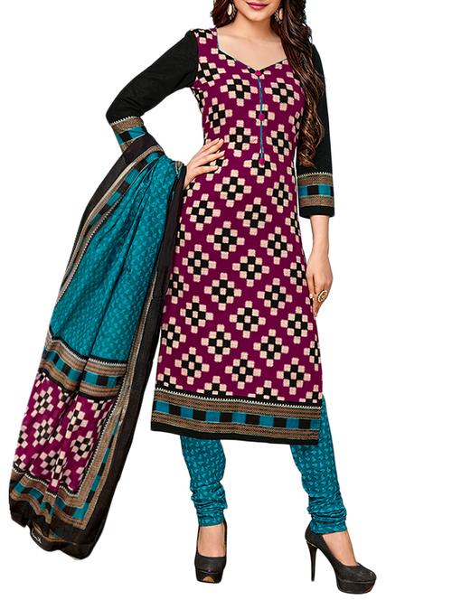 ikat print unstitched salwar suit - 15390822 - Very Small Image - 1