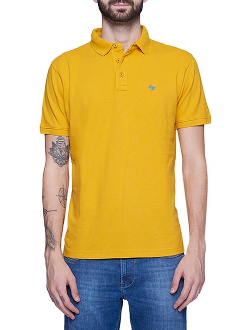 yellow solid polo t-shirt - 15392002 - Very Small Image - 1