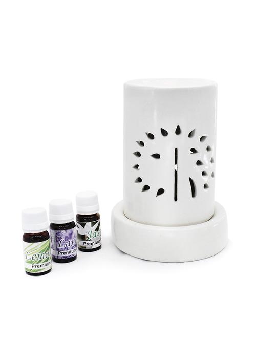 electric aroma diffuser set pipe shape white color with 30ml  assorted fragrance oil - 15392037 - Very Small Image - 1