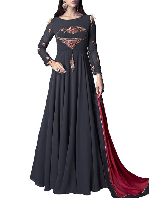 embroidered cold shoulder flared suit - 15392111 - Very Small Image - 1