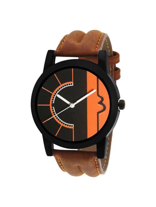 orange dial analogue men's watch - 15392160 - Very Small Image - 1