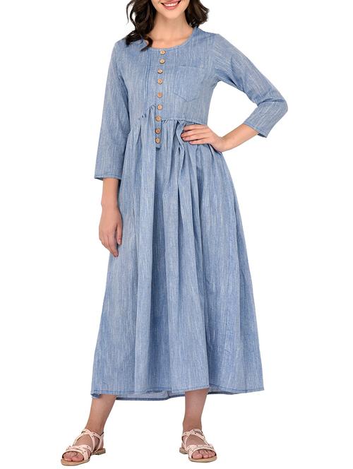 blue flared kurta - 15392242 - Very Small Image - 1