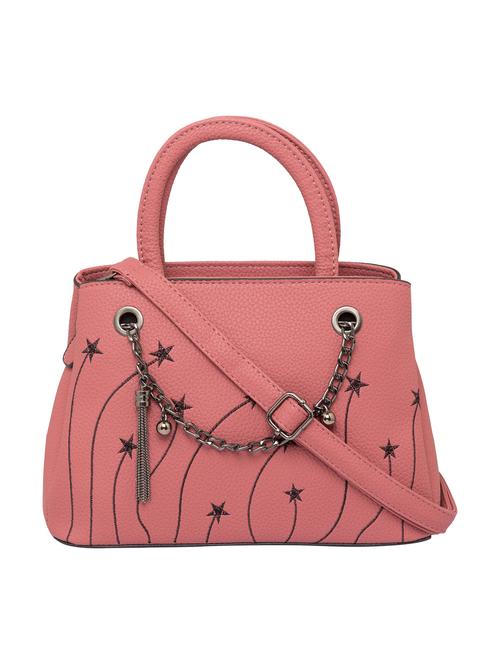 pink leatherette (pu) handbag - 15392895 - Very Small Image - 1