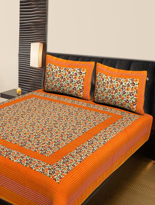 cotton double bedsheet with 2 pillow covers - 15393516 - Very Small Image - 1