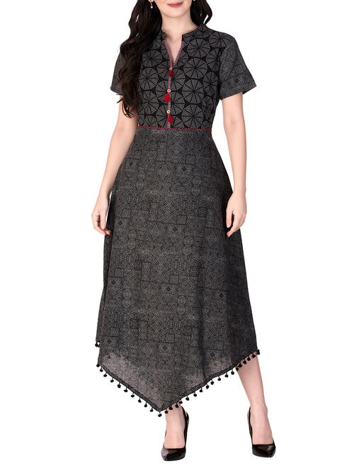 asymmetric tassels kurta - 15394655 - Very Small Image - 1