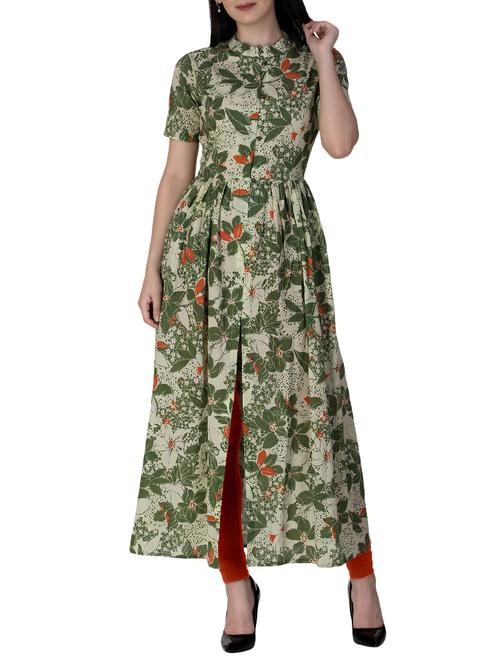 flared slit kurta - 15394659 - Very Small Image - 1