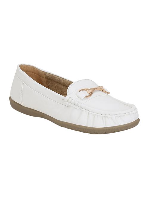 white leatherette slip on loafers - 15394793 - Very Small Image - 1