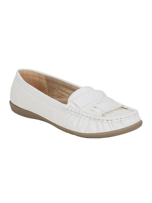 white leatherette slip on loafers - 15394798 - Very Small Image - 1
