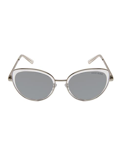 david blake silver cateye uv protected, mirrored sunglass - 15396046 - Very Small Image - 1