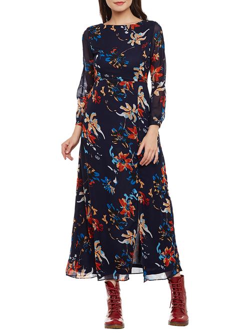 front slit floral maxi dress - 15396248 - Very Small Image - 1