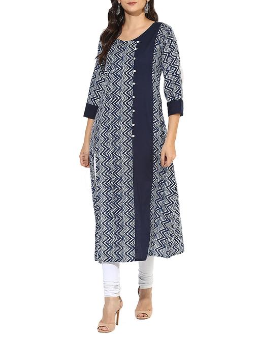 a-line chevron kurta - 15396656 - Very Small Image - 1