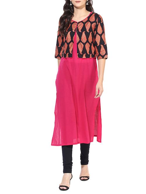 straight kurta with jacket - 15396687 - Very Small Image - 1