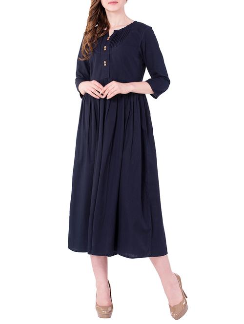 navy blue pleated kurta - 15396704 - Very Small Image - 1