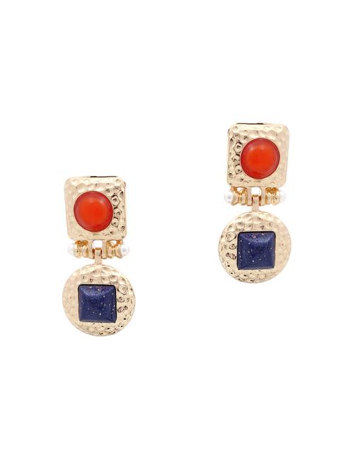 gold metal drop earrings - 15397368 - Very Small Image - 1