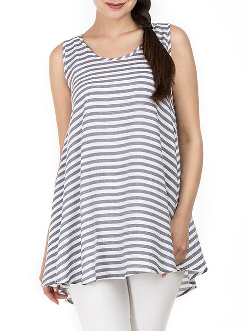 asymmetric striped tunic - 15398526 - Very Small Image - 1