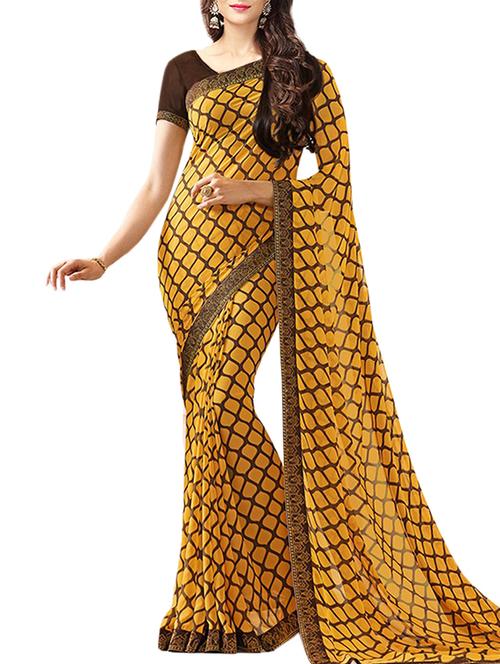 geometrical printed saree with blouse - 15398981 - Very Small Image - 1