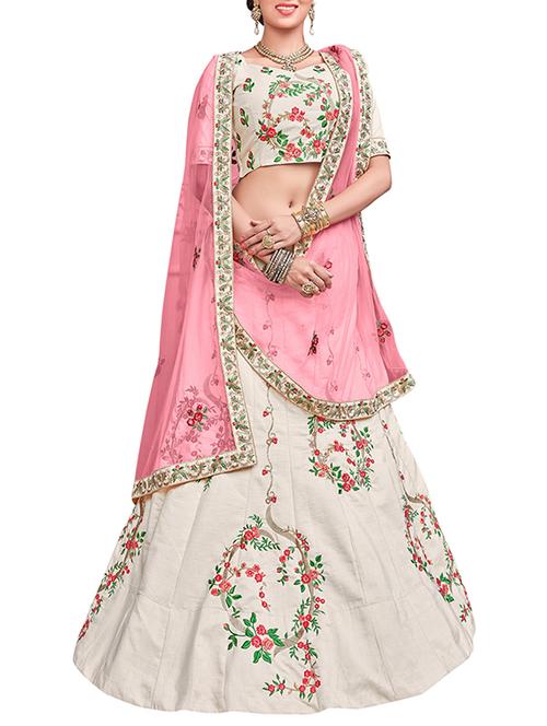 embroidered a-line lehenga - 15400209 - Very Small Image - 1