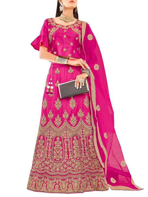 Embroidered a-line lehenga - 15400266 - Very Small Image - 1