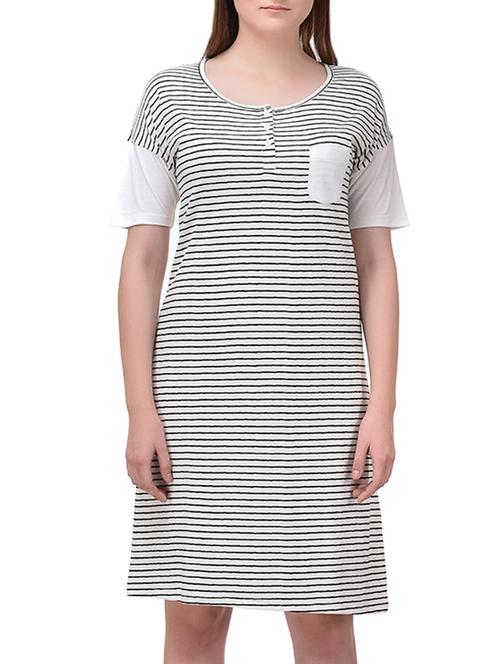 a-line striped dress - 15400407 - Very Small Image - 1