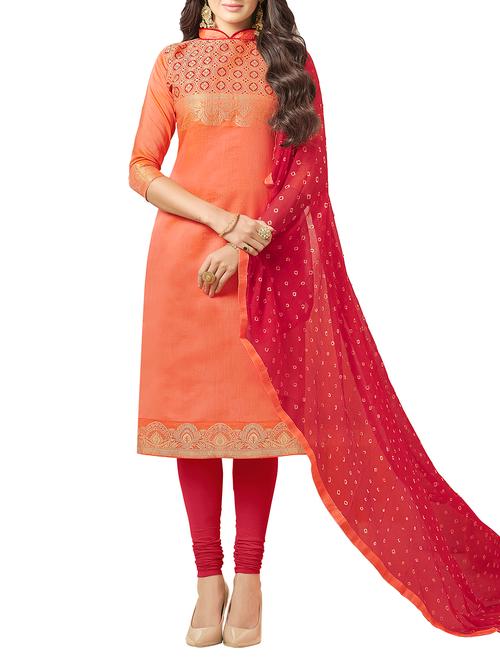 self-design unstitched straight pant suit - 15400570 - Very Small Image - 1