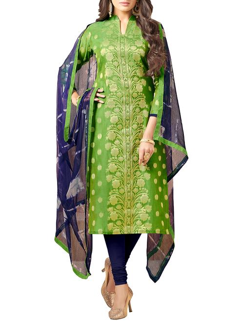 self-design unstitched churidaar suit - 15400571 - Very Small Image - 1