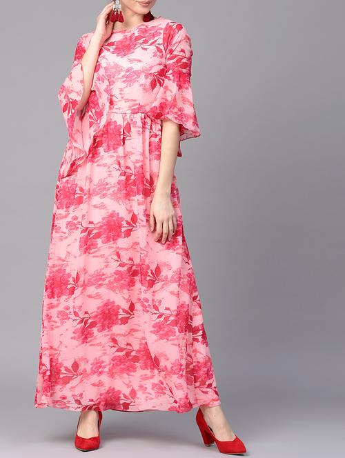 floral bell sleeved maxi dress - 15401541 - Very Small Image - 1