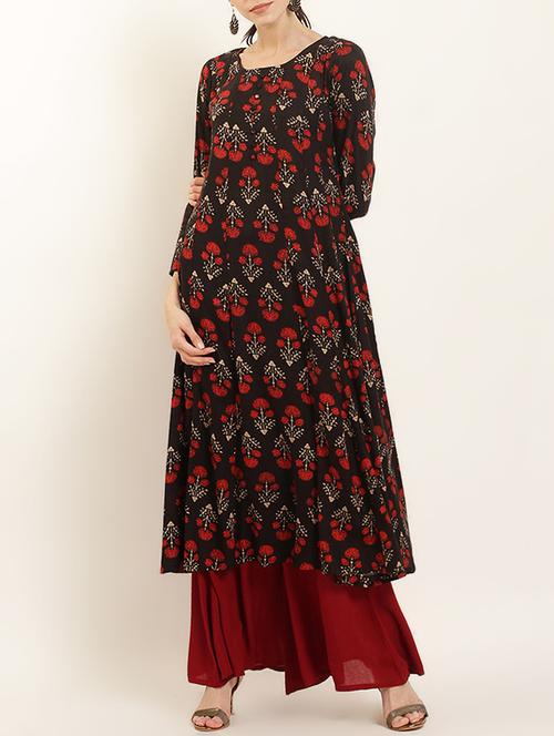 flared printed kurta - 15402320 - Very Small Image - 1