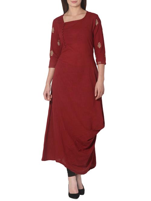 asymmetric cowl kurta - 15406033 - Very Small Image - 1