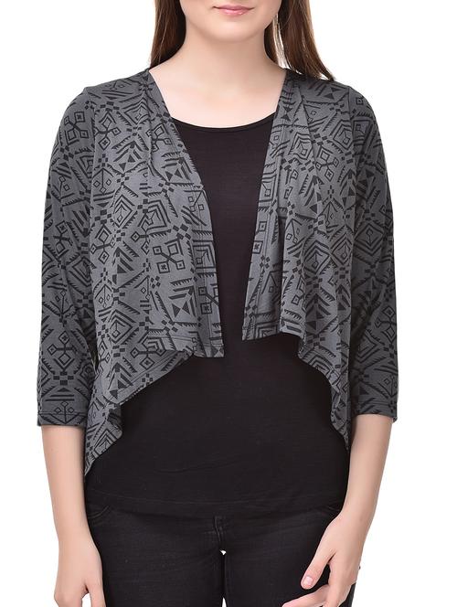 smocking detail asymmetric hem shrug - 15406071 - Very Small Image - 1