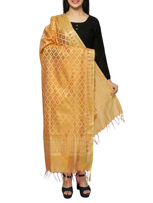 red cotton blend dupatta - 15406084 - Very Small Image - 1