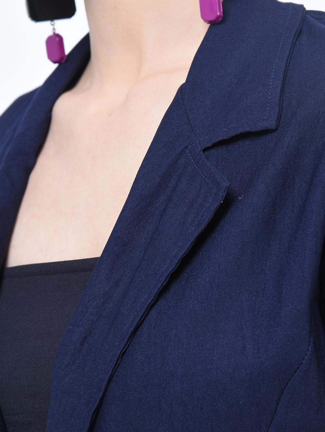 lapel collar formal blazer - 15412202 - Standard Image - 4