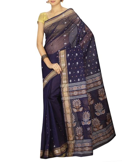 jacquard motif baluchari saree with blouse - 15412273 - Very Small Image - 1