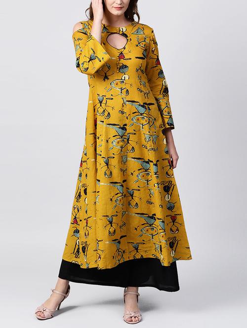 anarkali conversational kurta - 15412997 - Very Small Image - 1