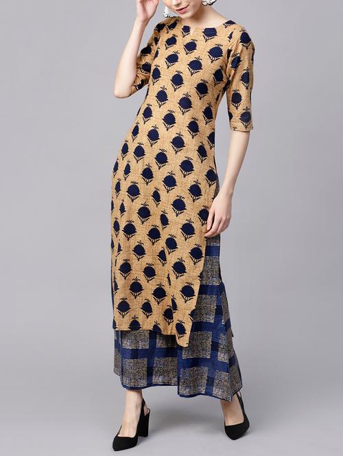 printed kurta palazzo set - 15413478 - Very Small Image - 1