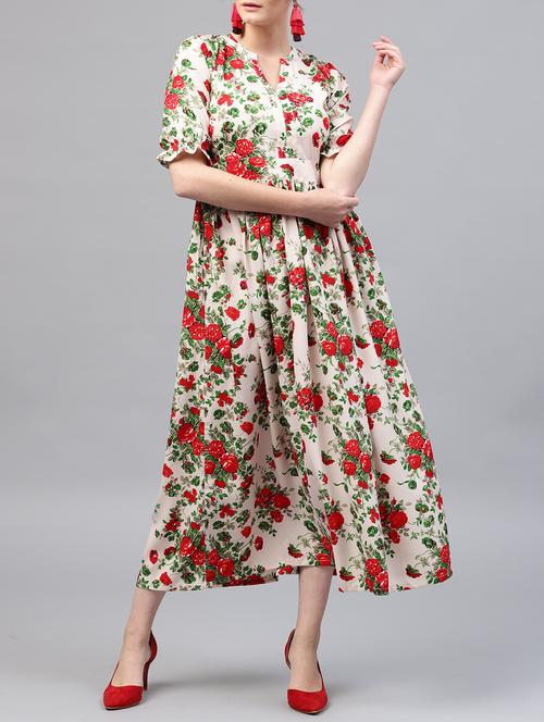floral flared maxi dress - 15413991 - Very Small Image - 1