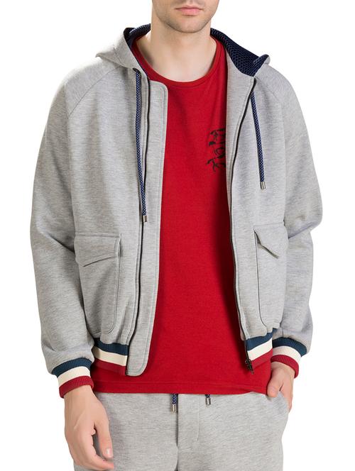 grey cotton casual jacket - 15414592 - Very Small Image - 1