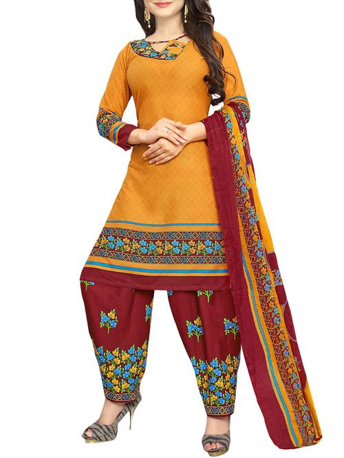 printed unstitched salwar suit - 15414646 - Very Small Image - 1