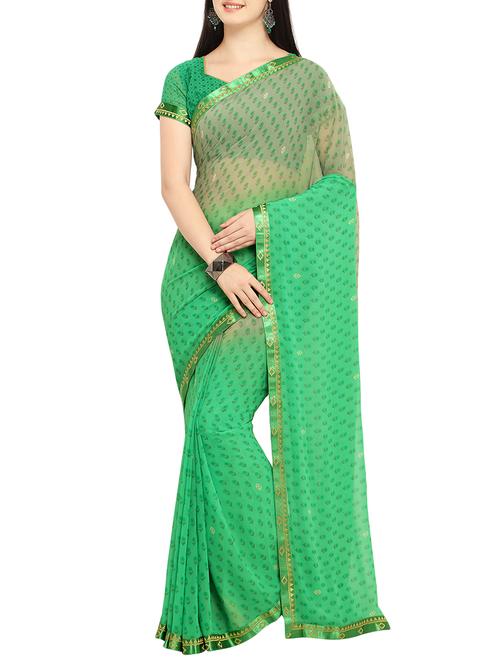 ditsy floral printed saree with blouse - 15414864 - Very Small Image - 1