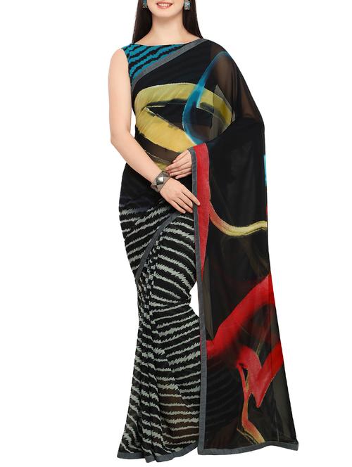 abstract printed saree. with blouse - 15414894 - Very Small Image - 1