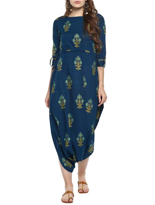 cowl foil printed dress - 15415335 - Very Small Image - 1