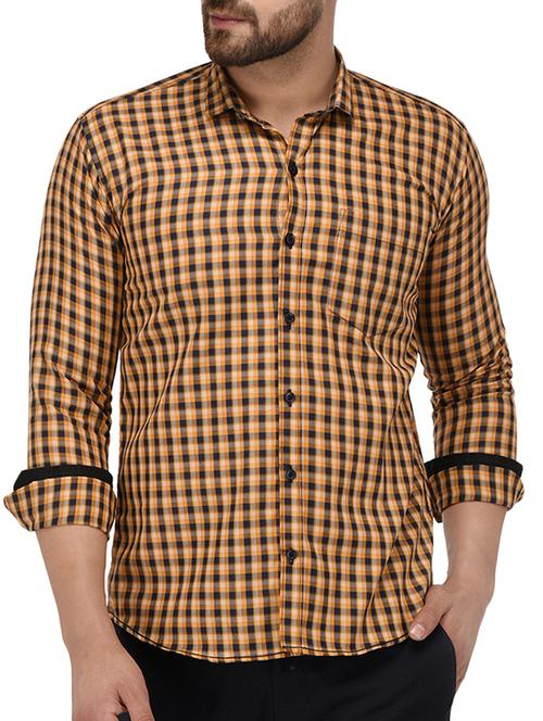 yellow cotton casual shirt - 15415883 - Very Small Image - 1