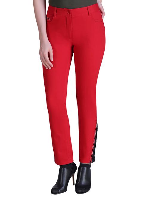 mid waist flat front trouser - 15417247 - Very Small Image - 1