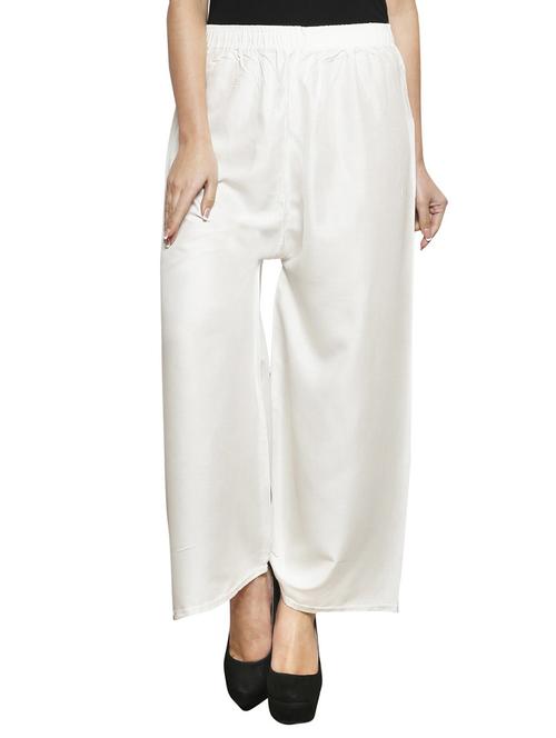 white flared mid-rise palazzo - 15418178 - Very Small Image - 1