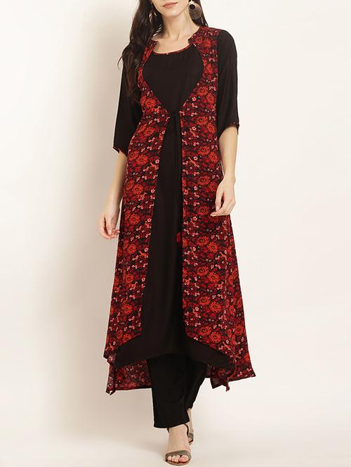 layered printed kurta - 15418416 - Very Small Image - 1