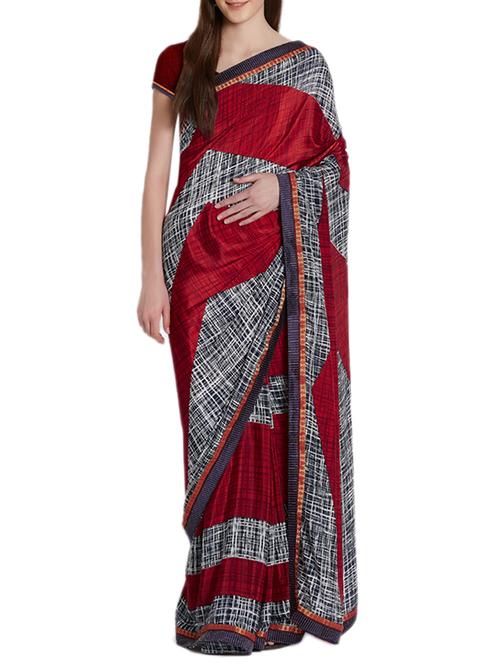 abstract printed saree - 15419474 - Very Small Image - 1