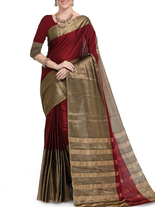 gold zari border mysore silk saree with blouse - 15419724 - Very Small Image - 1