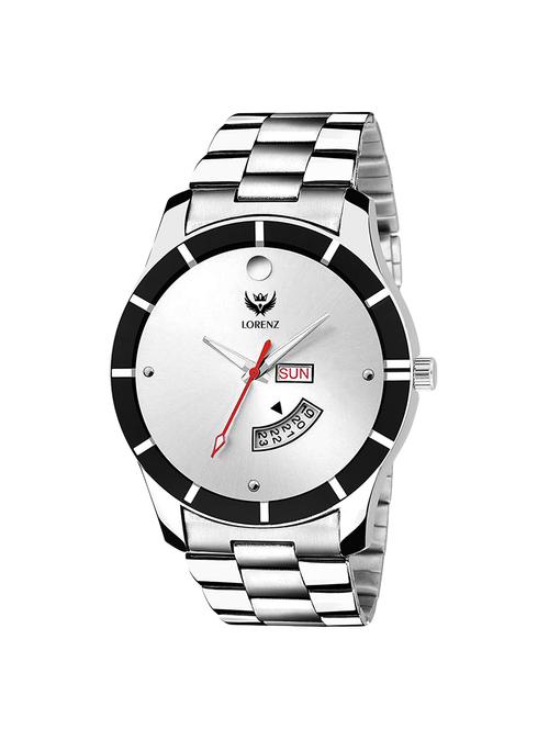 lorenz day & date silver dial men's analog watch- mk-1095a - 15420323 - Very Small Image - 1