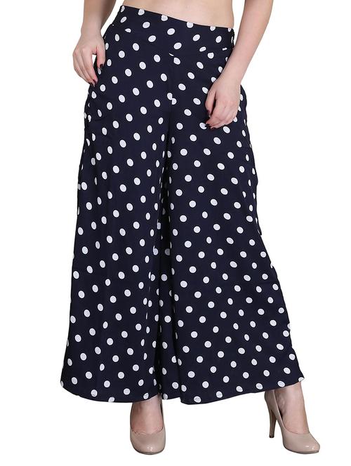 polka dotted flared palazzo - 15420946 - Very Small Image - 1
