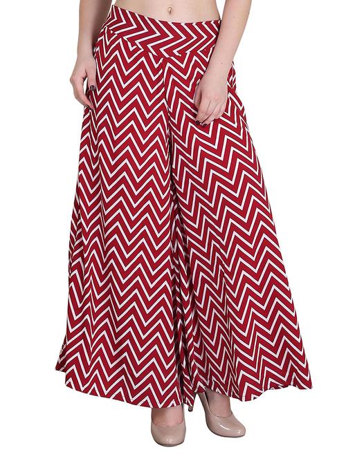 chevron print flared palazzo - 15420954 - Very Small Image - 1
